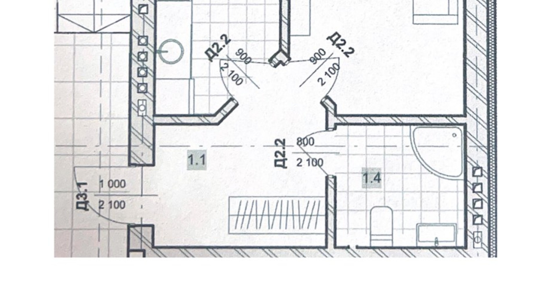 Планировка 1-комнатной квартиры в ЖК Дружный Двор 32.4 м², фото 597456