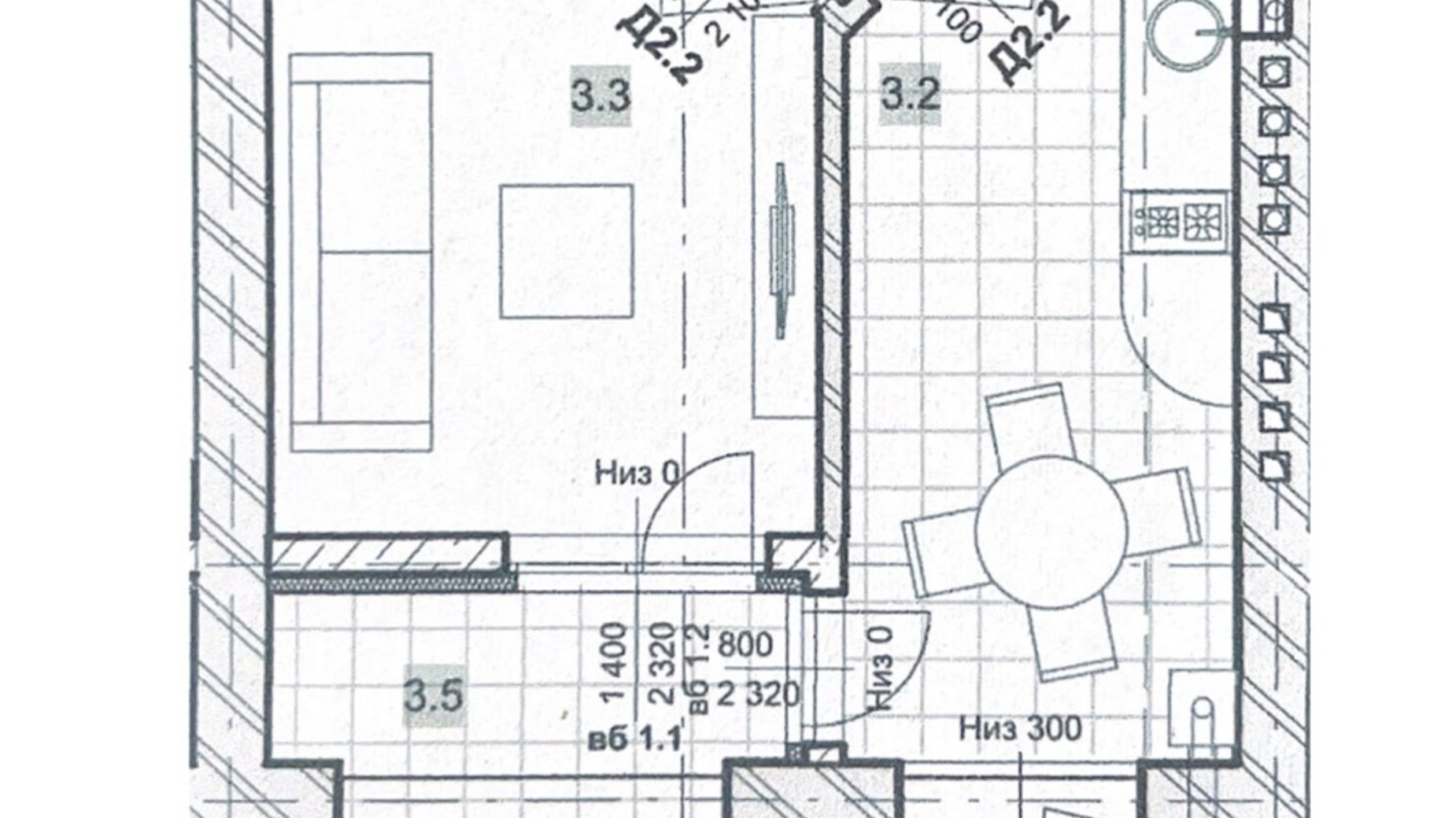 Планировка 1-комнатной квартиры в ЖК Дружный Двор 30.4 м², фото 597457