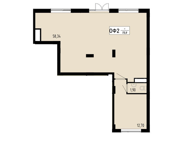 ЖК Академический: планировка помощения 73 м²