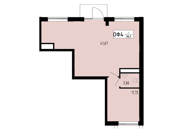 ЖК Академический: планировка помощения 56.2 м²