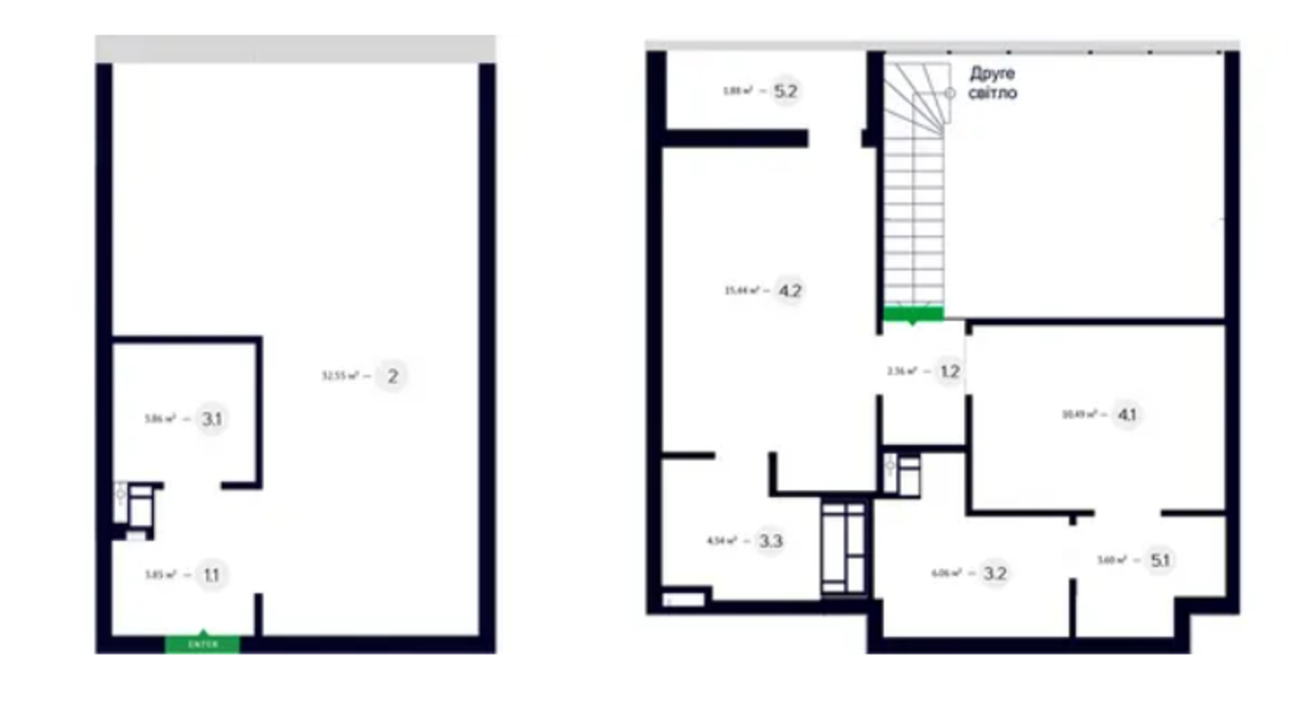 Планування багато­рівневої квартири в ЖК White Lines 84.43 м², фото 597595