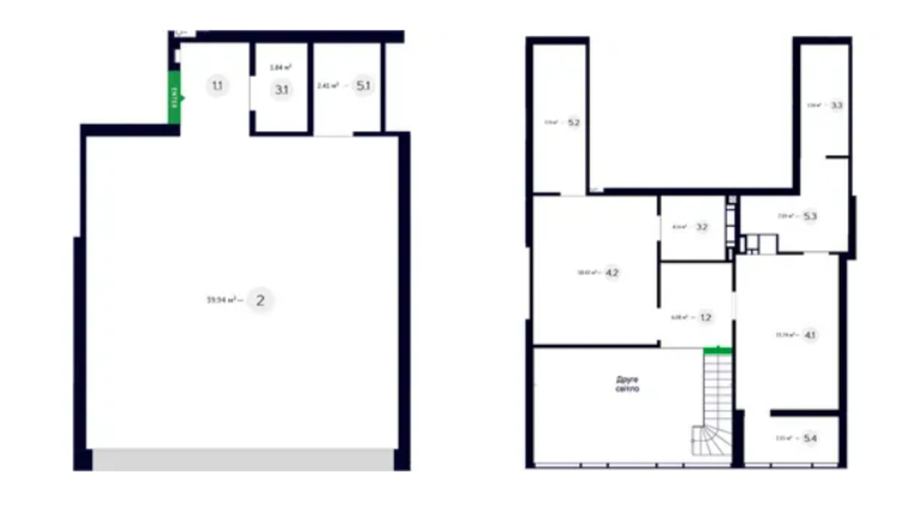 Планировка много­уровневой квартиры в ЖК White Lines 111.06 м², фото 597596