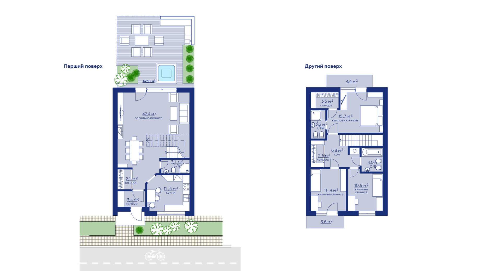 Планировка таунхауса в КГ City Villa Club 123.1 м², фото 598049