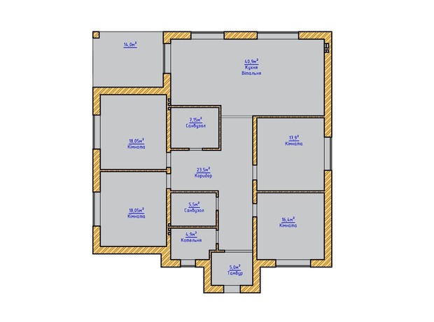 КГ Элит Чайка: планировка 4-комнатной квартиры 155 м²