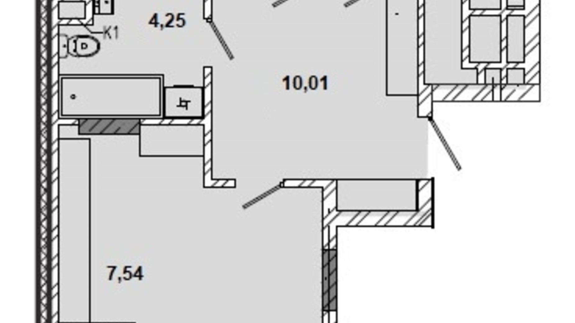 Планування 2-кімнатної квартири в ЖК вул. Миколайчука, 38  81.3 м², фото 598198