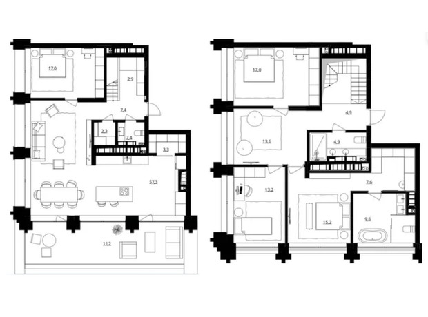 ЖК Doma Trabotti: планування 4-кімнатної квартири 188.66 м²