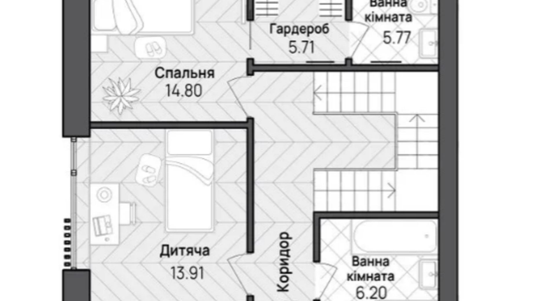 Планування дуплекса в КМ О.Краса 150 м², фото 598800