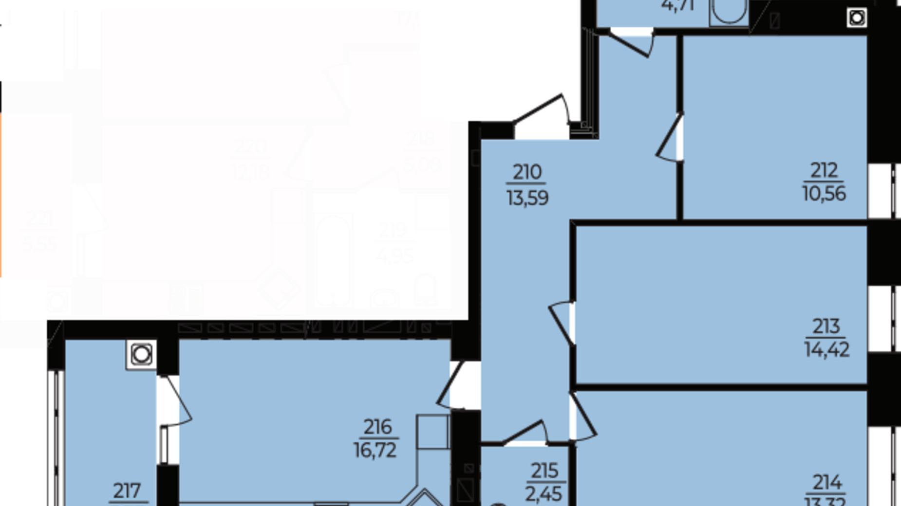 Планировка 3-комнатной квартиры в ЖК Эдем 81.14 м², фото 598879