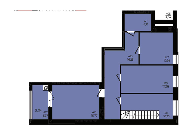 ЖК Эдем: планировка 6-комнатной квартиры 158.69 м²