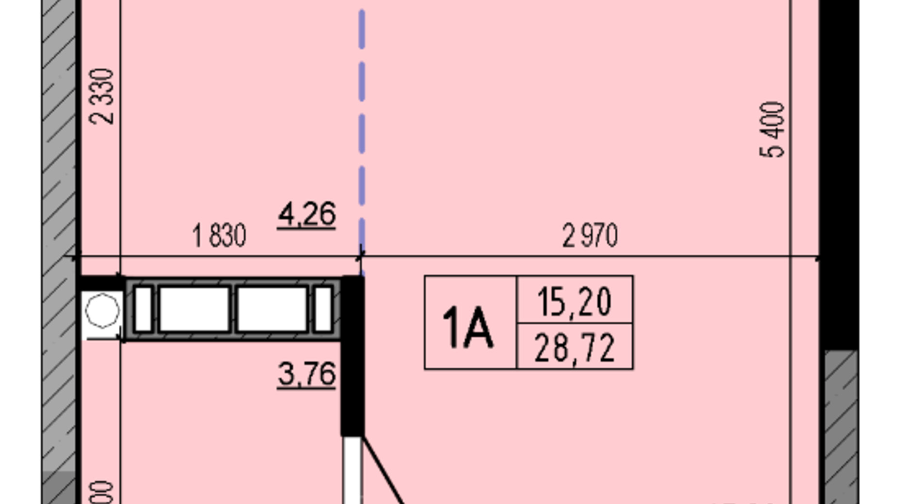 Планування 1-кімнатної квартири в ЖК Hello House 28.72 м², фото 598914