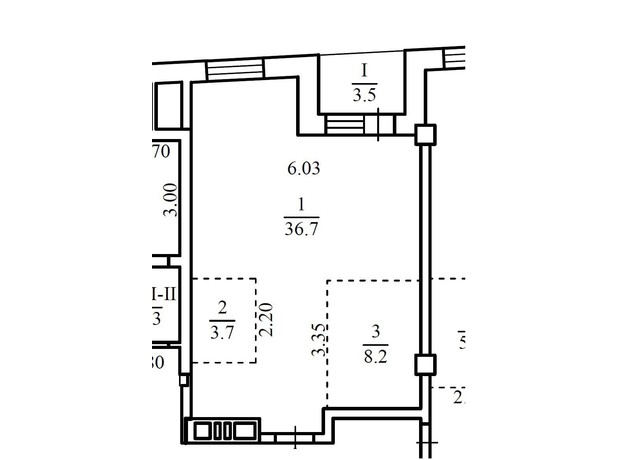 ЖК LOFT white: планування 1-кімнатної квартири 52.1 м²