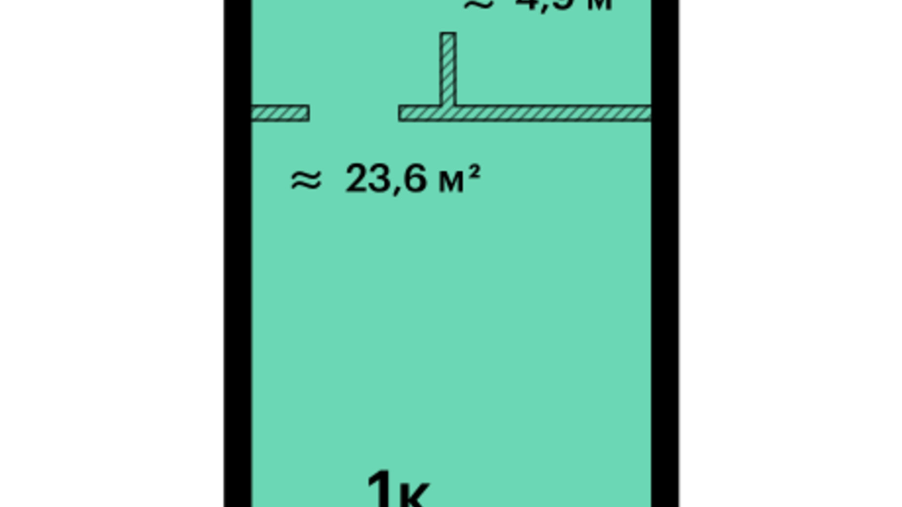 Планування смарт квартири в ЖК Оскар 33.2 м², фото 599441