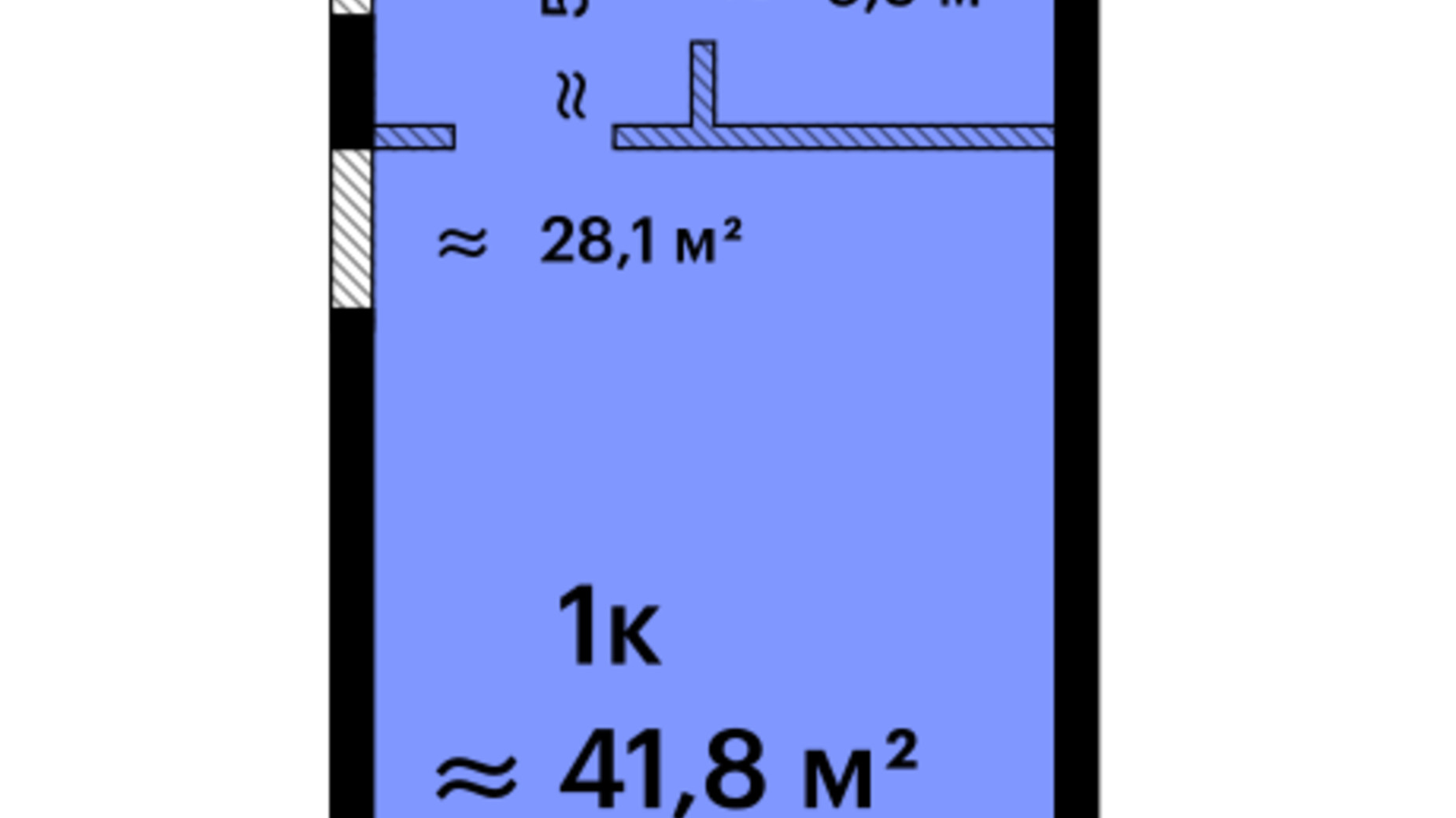 Планування смарт квартири в ЖК Оскар 41.8 м², фото 599446