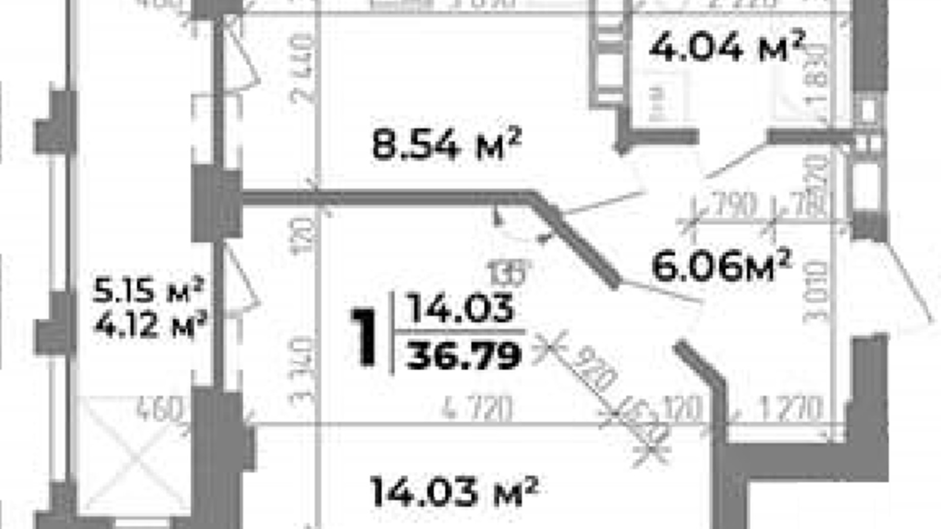 Планировка 1-комнатной квартиры в ЖК Standard Lux 36.79 м², фото 599750