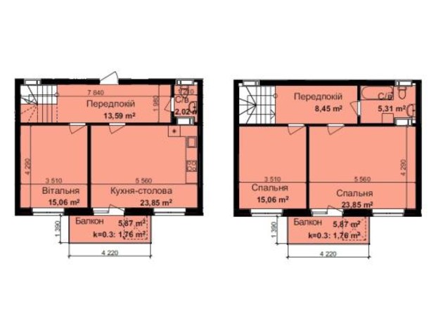 ЖК Кришталеві джерела: планировка 3-комнатной квартиры 110.71 м²