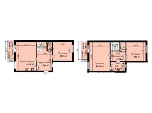 ЖК Кришталеві джерела: планування 3-кімнатної квартири 128.6 м²