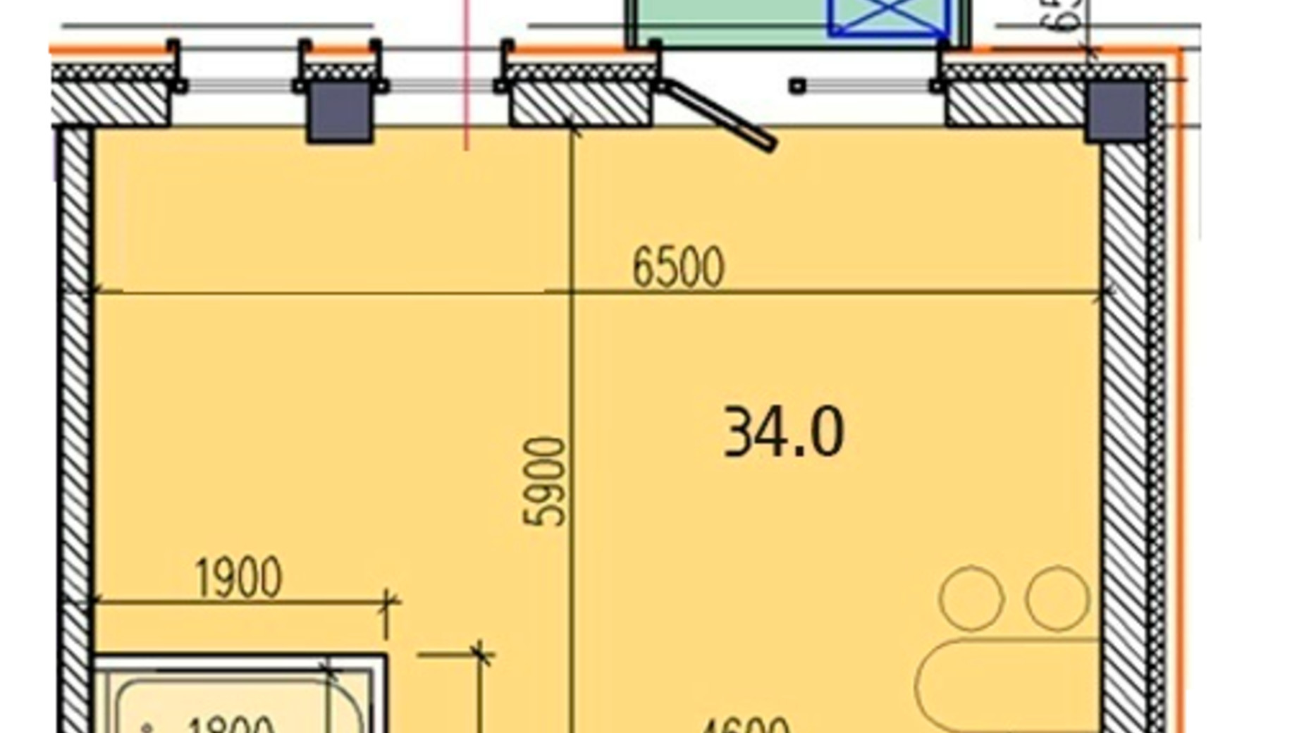 Планировка 1-комнатной квартиры в ЖК Liberty Hall 39.4 м², фото 600847