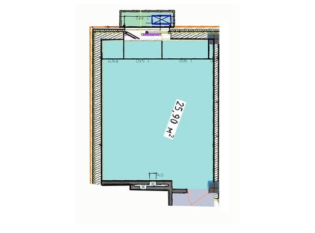 ЖК Liberty Hall: планировка 1-комнатной квартиры 25.9 м²