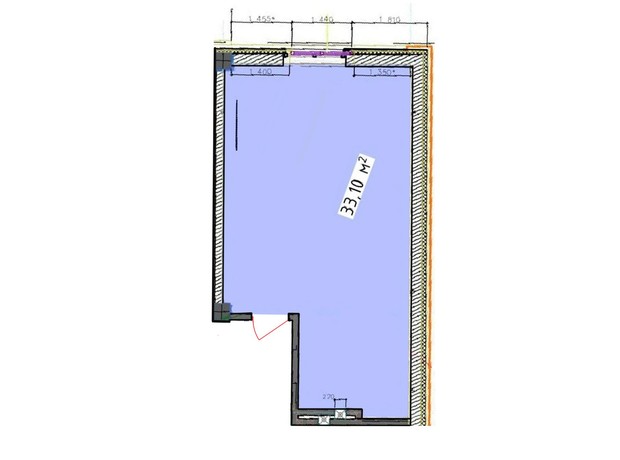 ЖК Liberty Hall: планировка 1-комнатной квартиры 33.1 м²