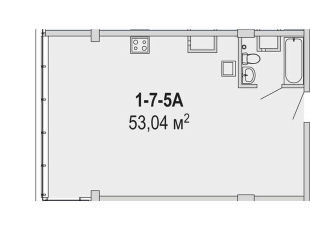 Апарт-комплекс Port City: планування 2-кімнатної квартири 53.04 м²