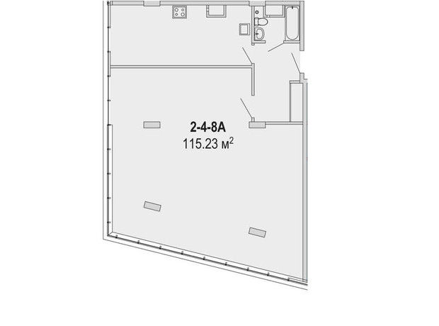 Апарт-комплекс Port City: планування 3-кімнатної квартири 115.23 м²