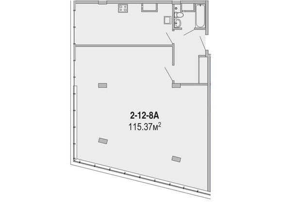 Апарт-комплекс Port City: планировка 3-комнатной квартиры 115.37 м²