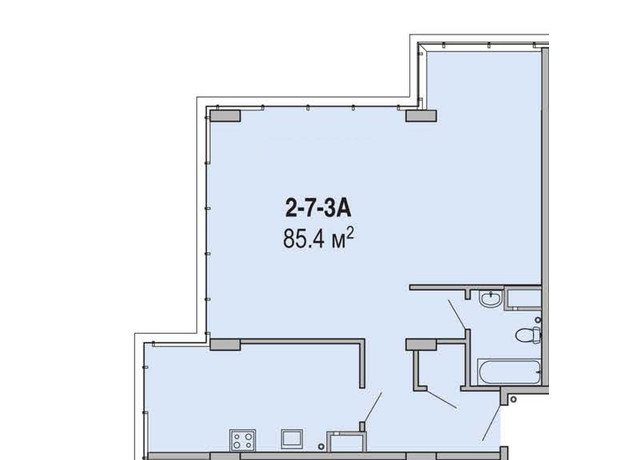 Апарт-комплекс Port City: планировка 3-комнатной квартиры 85.4 м²