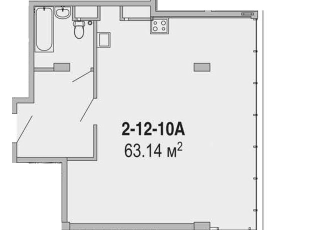 Апарт-комплекс Port City: планировка 2-комнатной квартиры 63.14 м²