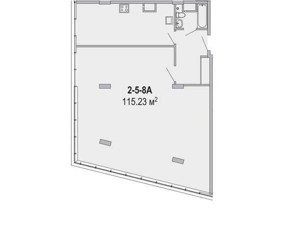 Апарт-комплекс Port City: планировка 3-комнатной квартиры 115.45 м²