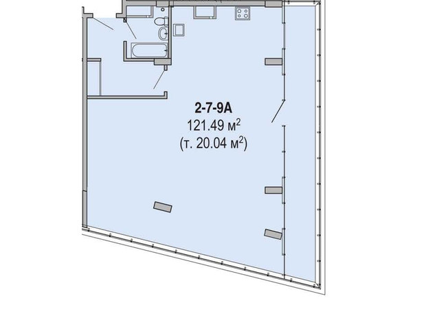 Апарт-комплекс Port City: планування 3-кімнатної квартири 121.49 м²