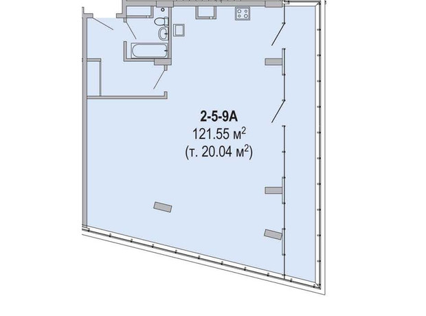 Апарт-комплекс Port City: планировка 3-комнатной квартиры 121.55 м²