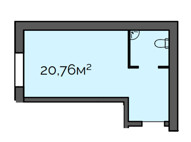 МФК Grand Wellness Center: планировка помощения 20.76 м²