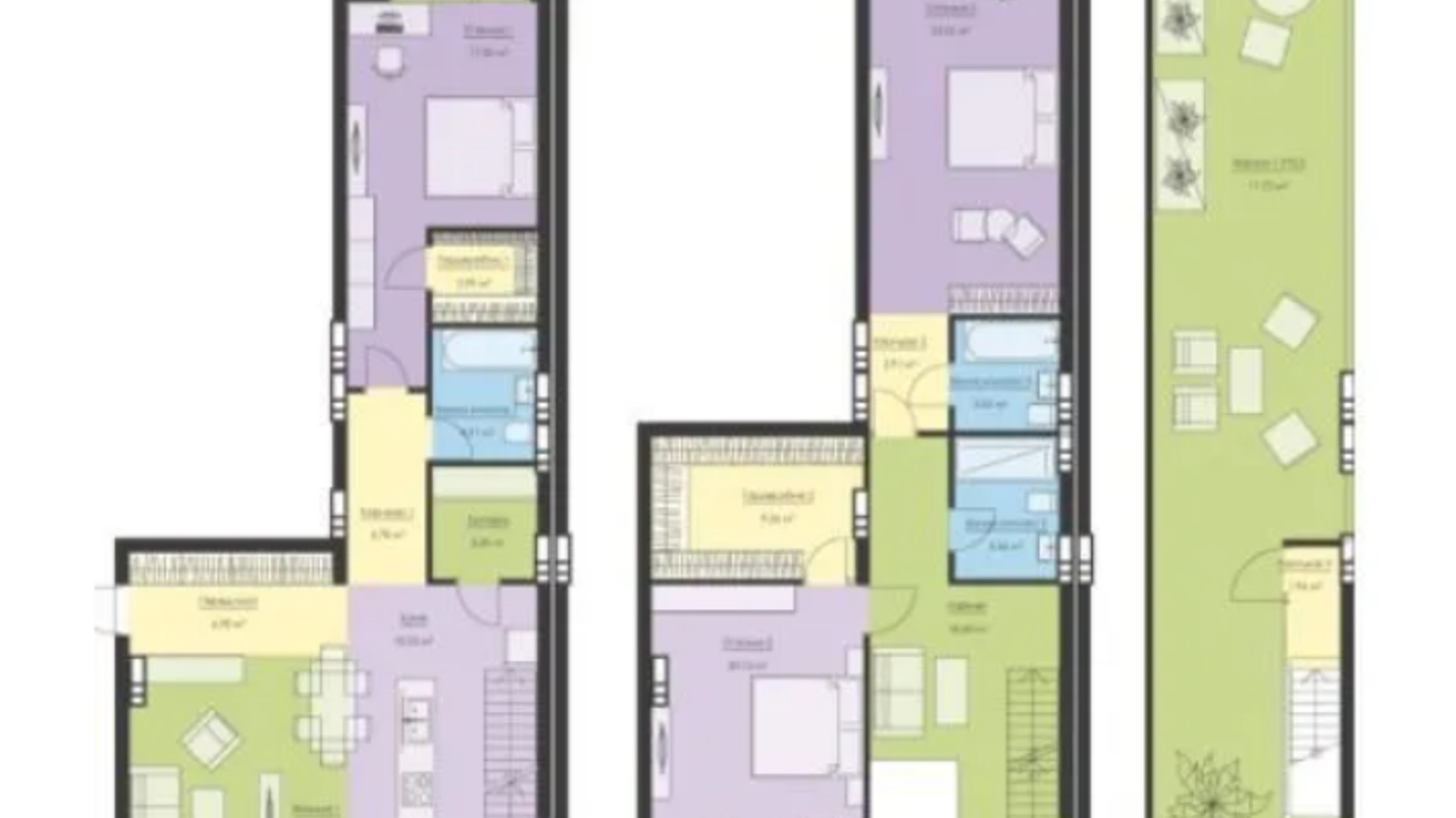 Планування багато­рівневої квартири в ЖК Новий Поділ 181.34 м², фото 601954