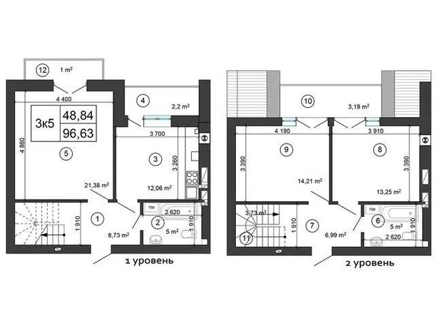 ЖК Сирецький Парк: планування 3-кімнатної квартири 99 м²