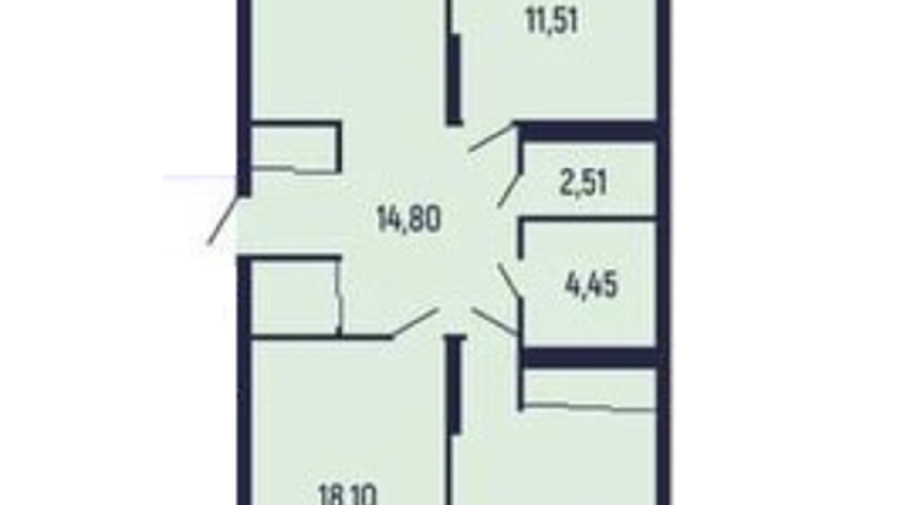 Планировка 3-комнатной квартиры в Квартал Royal Town 92.92 м², фото 602070