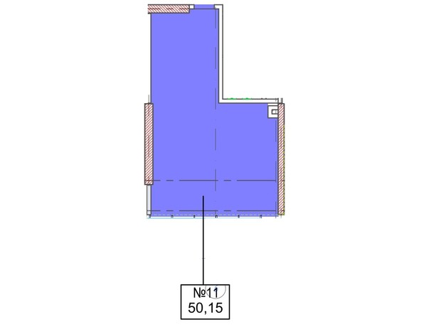 БЦ PlatOn: планировка помощения 50.15 м²