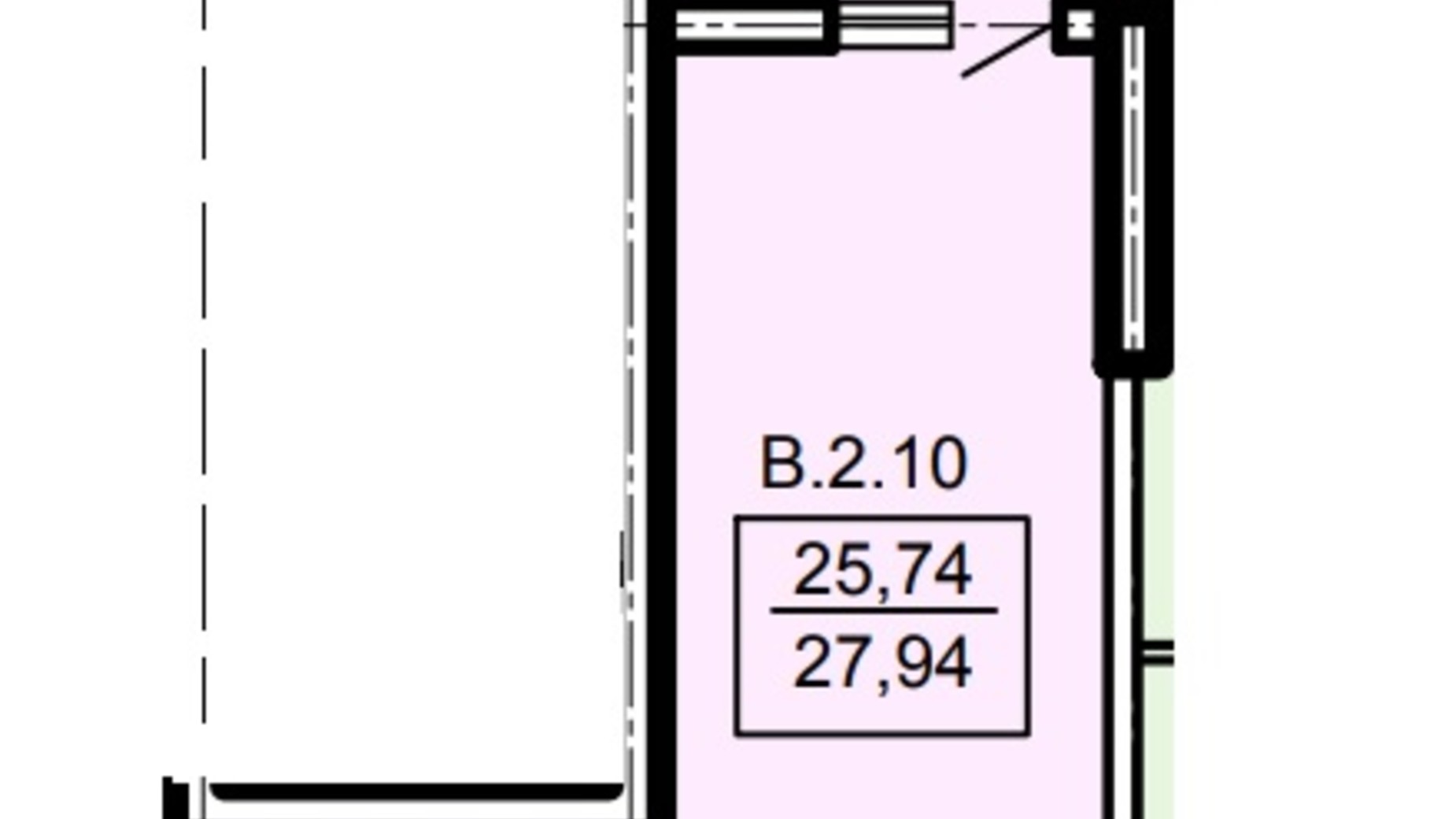 Планировка квартиры студии в ЖК Акрополь 27.94 м², фото 602184