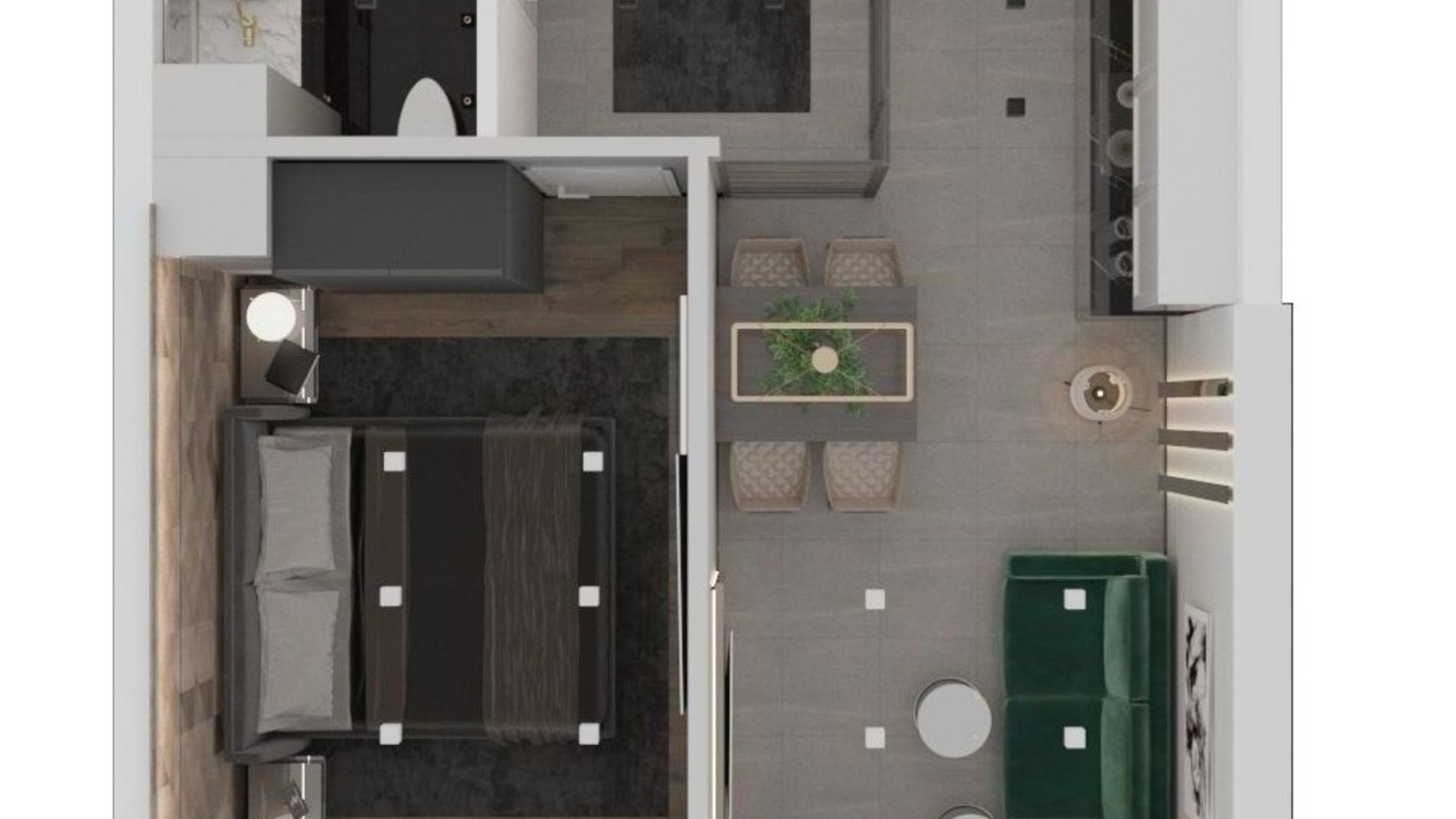 Планировка 1-комнатной квартиры в ЖК Эллада 41.66 м², фото 602247