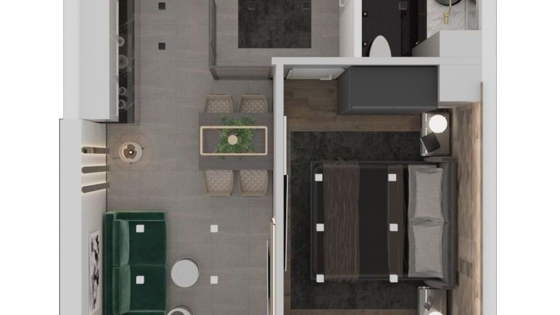 Планировка 1-комнатной квартиры в ЖК Эллада 43.15 м², фото 602248