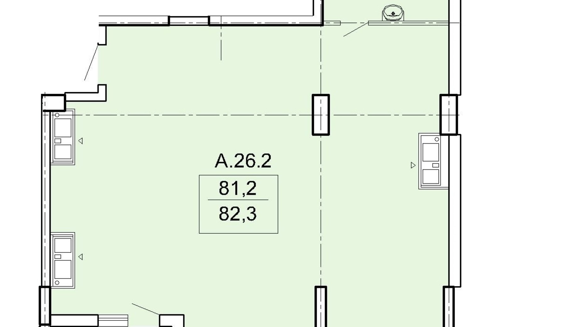 Планировка 2-комнатной квартиры в ЖК Акрополь 82.3 м², фото 602278