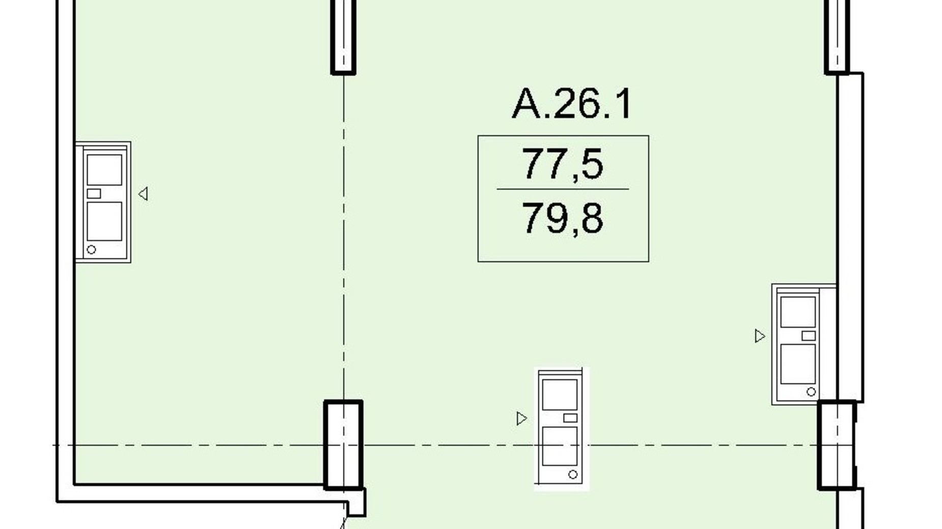 Планування 2-кімнатної квартири в ЖК Акрополь 79.8 м², фото 602279