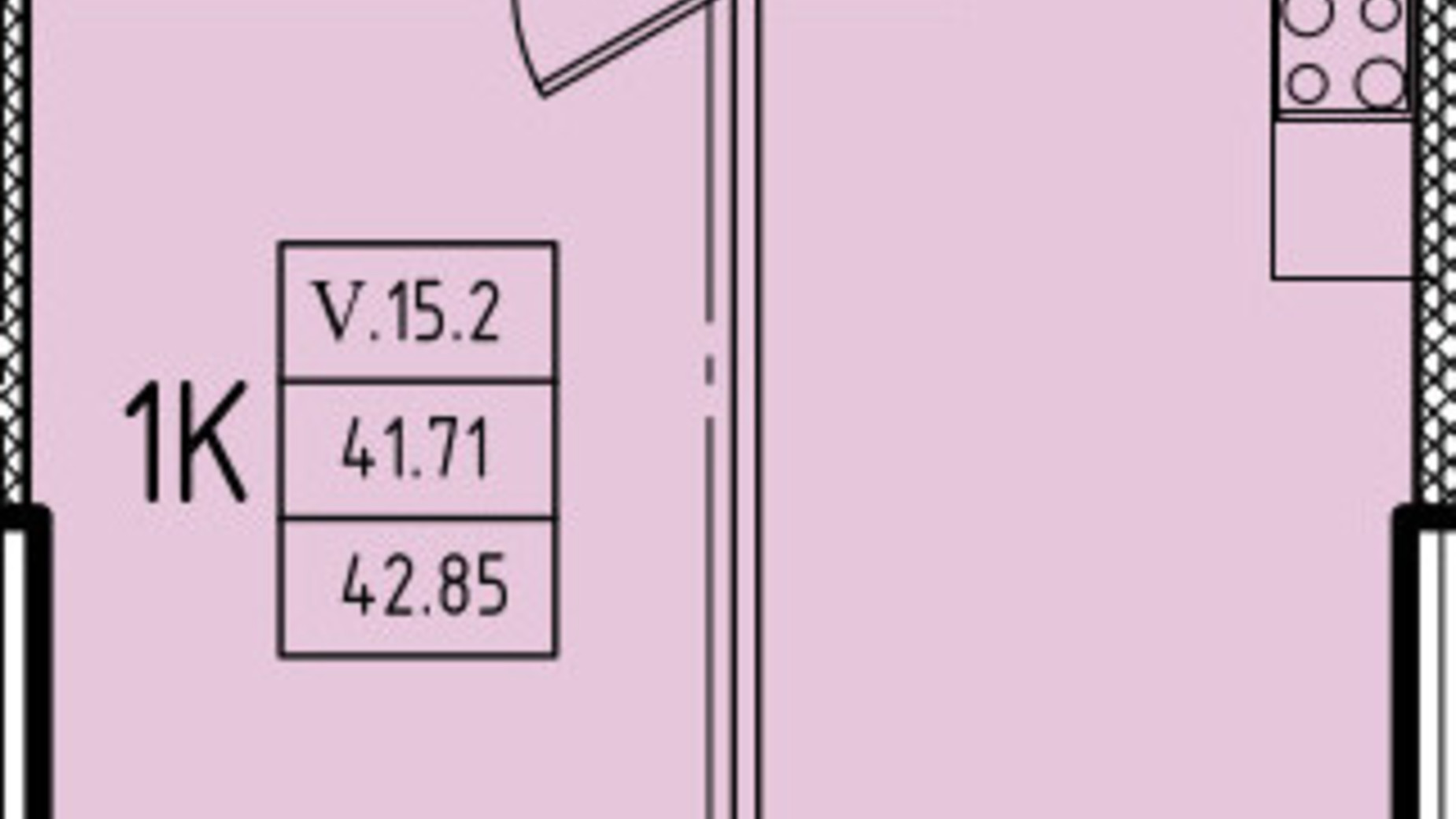 Планування 2-кімнатної квартири в ЖК Еллада 72.48 м², фото 602561