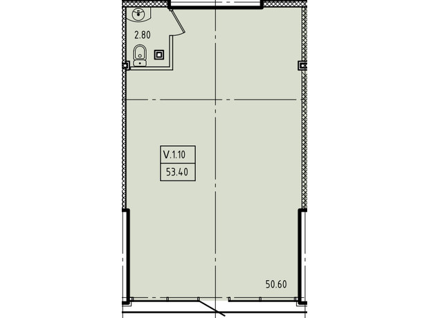 ЖК Еллада: планування приміщення 53.4 м²