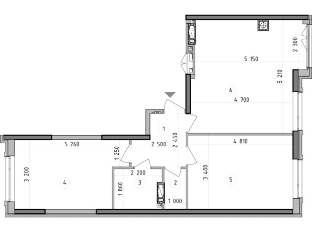 ЖК Оптимісто: планування 2-кімнатної квартири 67.63 м²