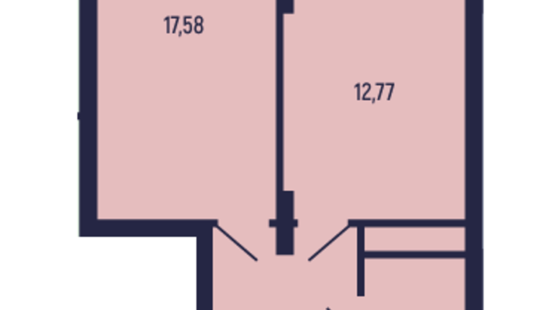 Планировка 1-комнатной квартиры в ЖК вул. Бориславська, 9 47.16 м², фото 604112