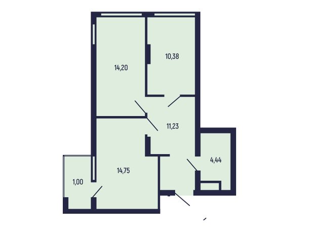 ЖК вул. Бориславська, 9: планировка 2-комнатной квартиры 56 м²