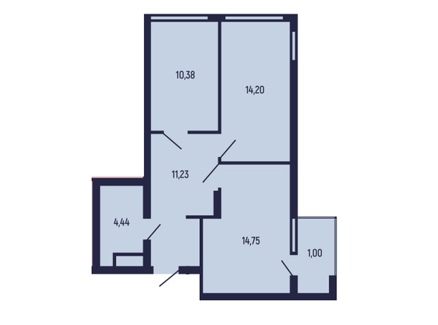 ЖК вул. Бориславська, 9: планировка 2-комнатной квартиры 56 м²