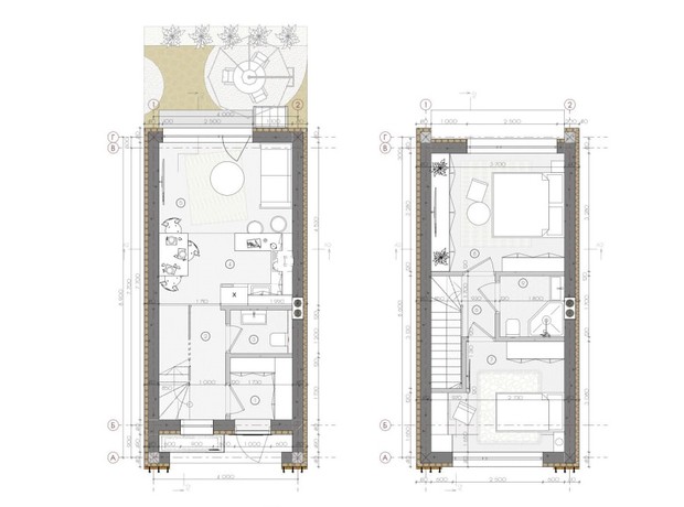 Таунхаус Sвій Dім 2: планування 2-кімнатної квартири 55.79 м²