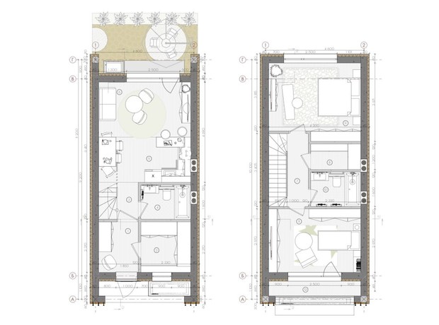 Таунхаус Sвій Dім 2: планування 2-кімнатної квартири 77.14 м²