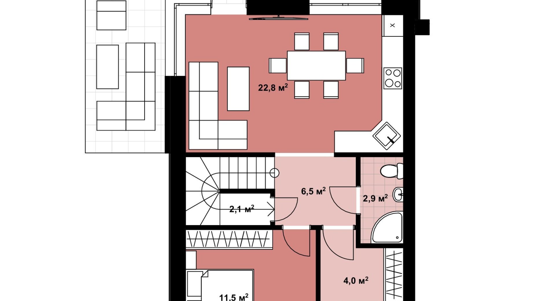 Планування таунхауса в Таунхаус Lagom House 2 101.5 м², фото 604696